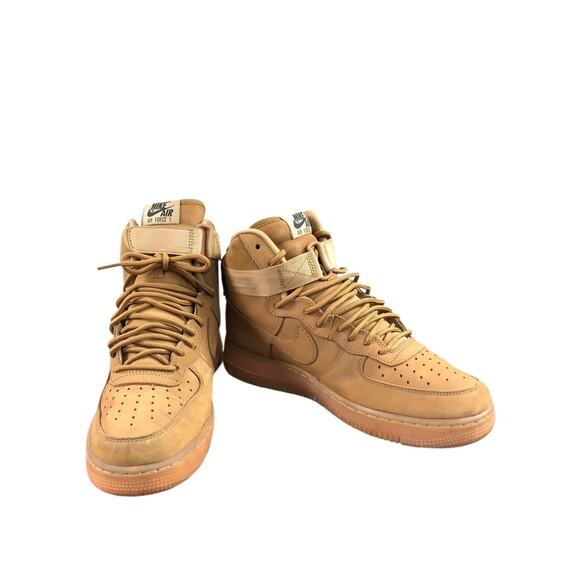 NIKE Air Force 1 Mid ’07 Flax Sneaker Men 8.5 Camel Athletic Versatile Stylish - Picture 6 of 16